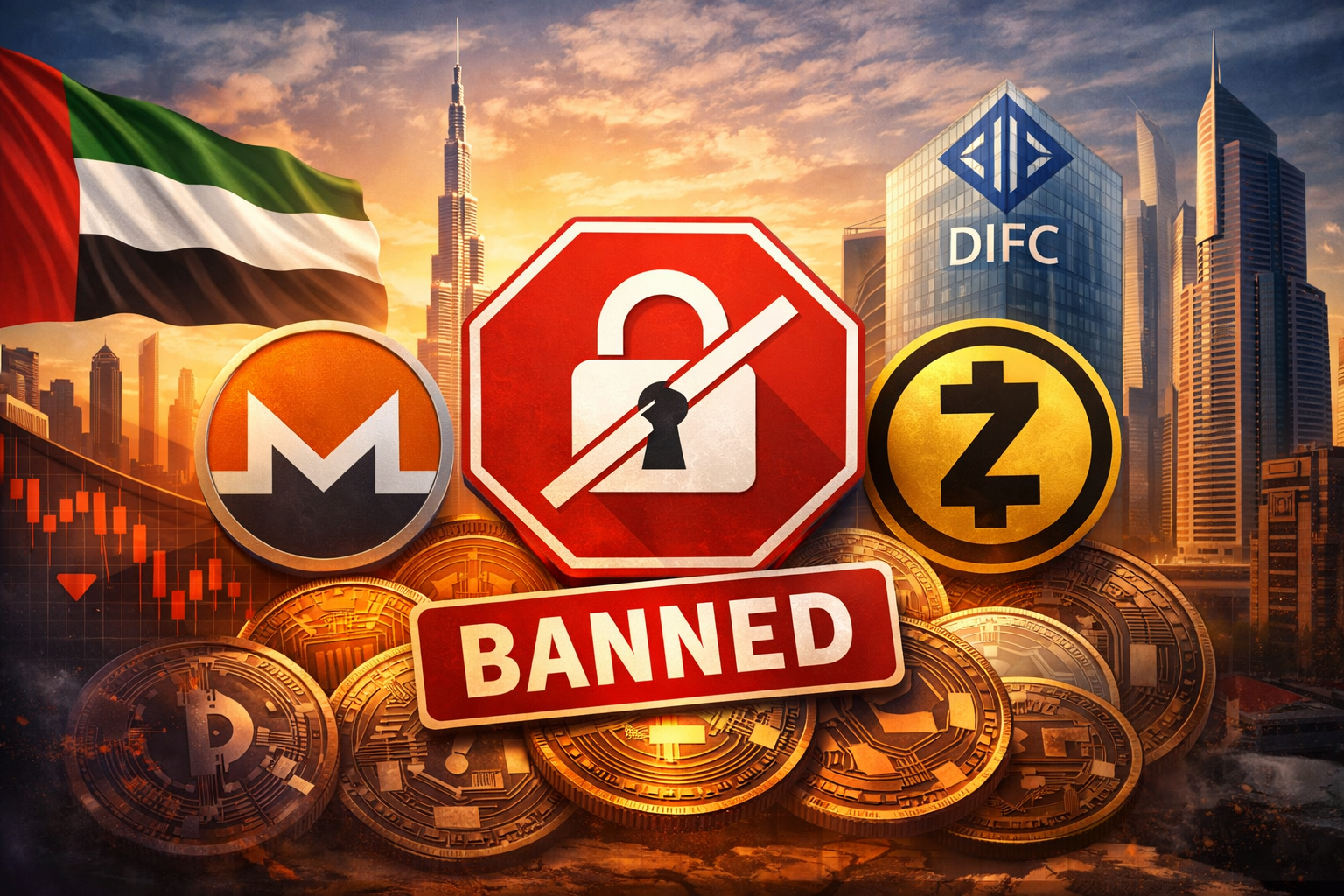 Дубай ввёл запрет на использование приватных криптовалют в DIFC